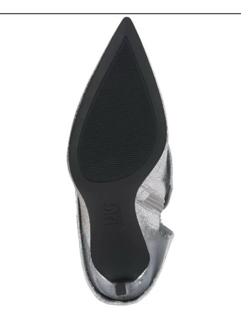 New INC Women’s Sabeel Bootie Silver Crinkle Leather Fold-Over Cuff 8.5M - Picture 5 of 5